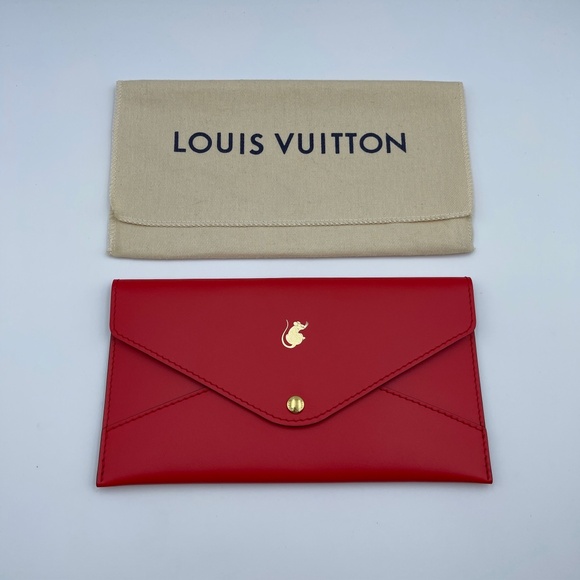 Louis Vuitton Veau Cachemire Chinese New Year Rat leather Envelope Pouch Red - Picture 1 of 11